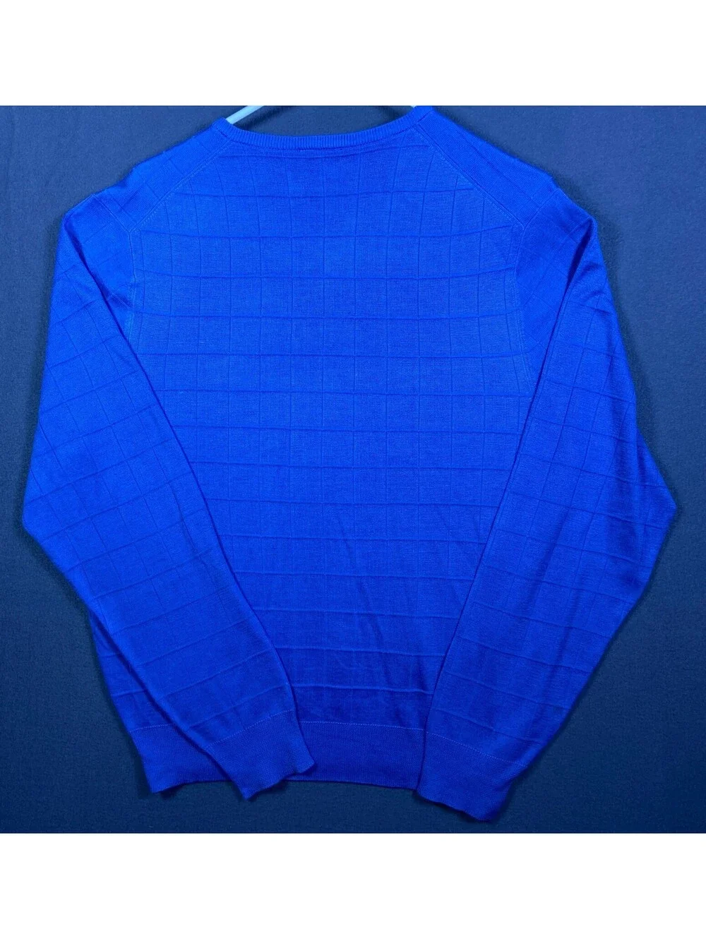 Jos. A Bank Silk Blend Sweater Mens XL Blue Knit Lightweight V-Neck Minimalist